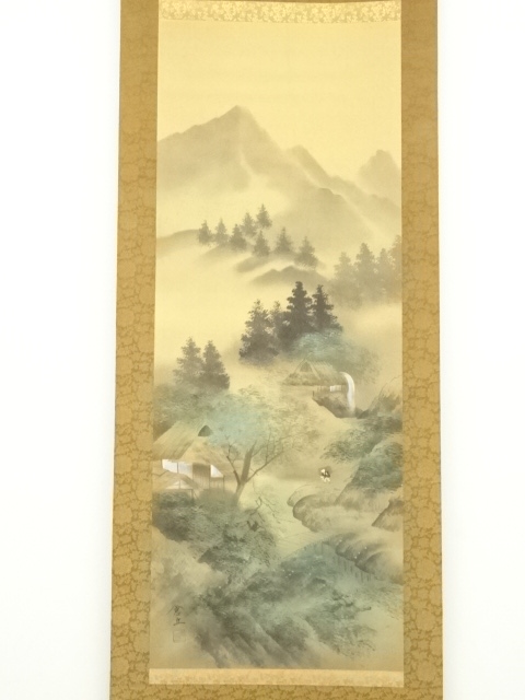 道具 ] - 道具 倉丘筆 山水 肉筆絹本掛軸 | ネットショップ圭 netshop